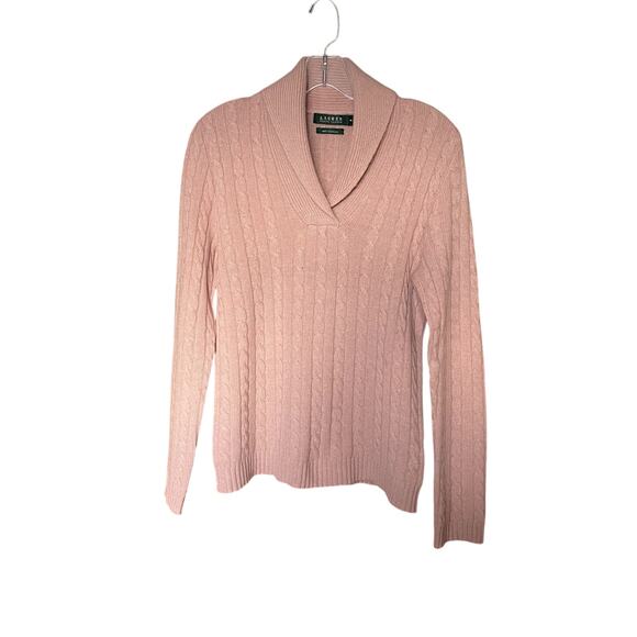 Lauren Ralph Lauren 100% Cashmere V-Neck Sweater Sz M - Picture 1 of 5